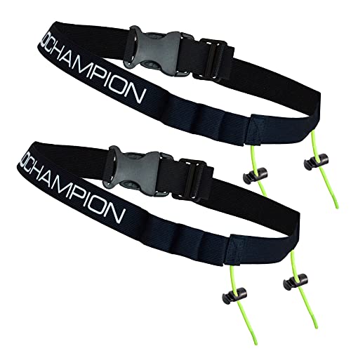 VeloChampion Cinturón para Correr – Elástico Elástico con Cierre de Clip para Triatlón, Maratón, Ciclismo y Portadoras de Carreras (Adulto S/M + Bucles de Gel, 1)