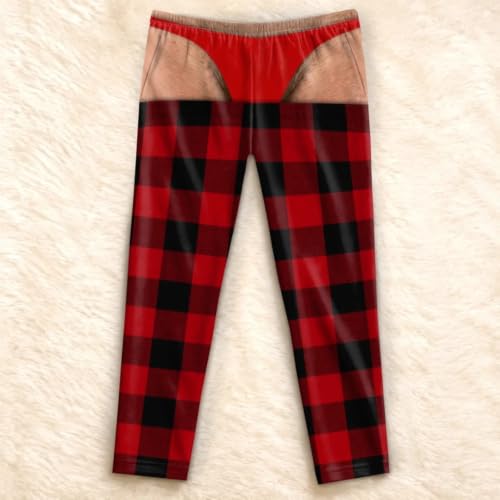Thong Pajama Pants Man Ugly Christmas Butt Print Loungewear Party & Present - image 7