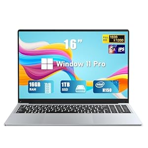 Portátil para juegos, computadora portátil de 16 pulgadas con procesador Win 11 Pro, 12ª generación N150 (hasta 3.6 GHz), 16 GB de RAM 1 TB SSD, teclado retroiluminado, Bluetooth, FHD 1920 x