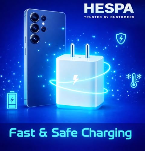 Image of 25W PD 3.0 Type C Superfast Charger Adapter for Samsung Galaxy M17|M07|M36|M06|A55|A35|F06|S25 fe|S22|S24|F36|F16|M35|S23|A06|iPhone|Tab S11| 25W by HESPA (SVXQ 3)