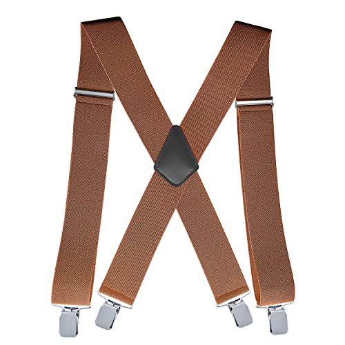Tirantes para pantalones hombre trabajo en forma de X con 4 clips y tiras elasticas de 5cm