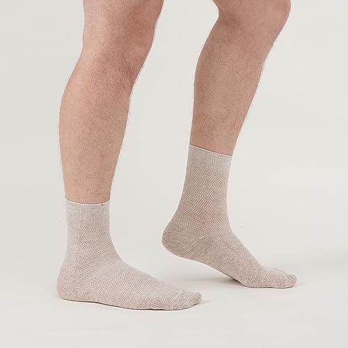 Super Breathing Fine Mesh-Knitted Linen Socks for Men, Pack of 3 (10-12)4