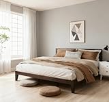 COLAMY 12 Inch Wood Platform Bed Frame，Sturdy Full Size Bed Frame with Wood Slat Support, No Box Spring Needed, Easy Assembly, Espresso