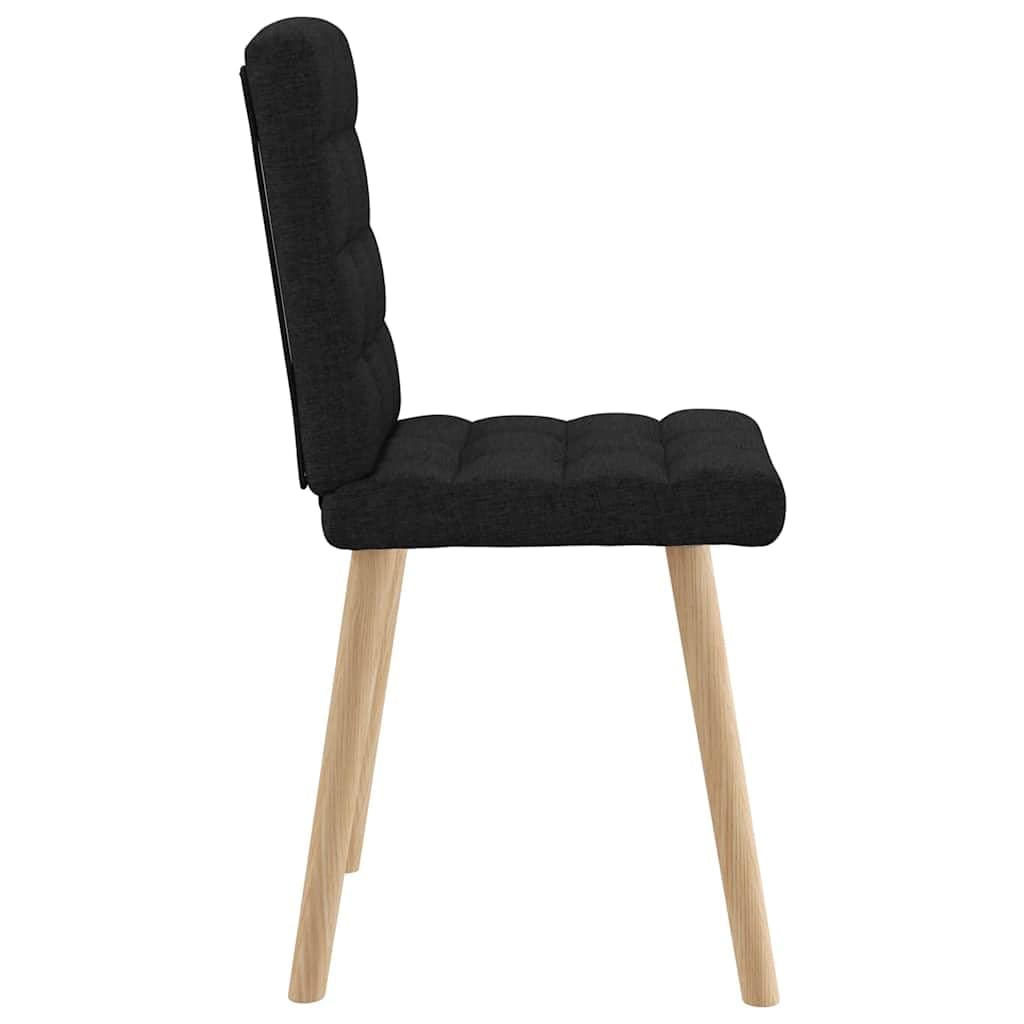 Juego de 6 sillas de comedor de tela negra acolchada con espuma para asiento y respaldo, estructura de metal y madera, ergonómica, estable, para cocina, salón, comedor, oficina, sala de espera