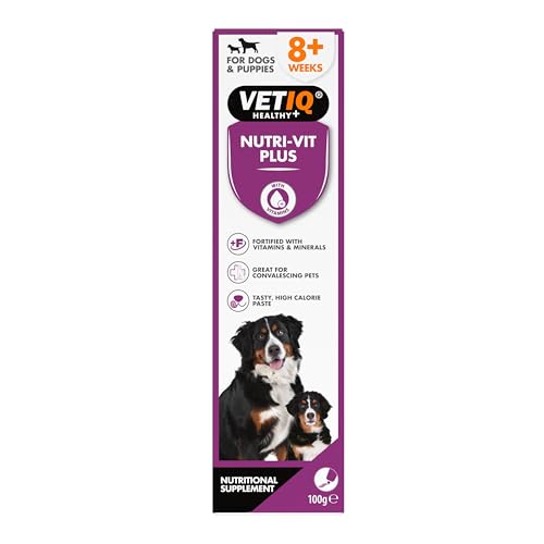VETIQ Nutri-Vit Plus Vitamin Supplement Paste For Dogs & Puppies, Helps to Provide Extra Energy & Nutrition For Poor Eaters And Support When Off Their Food, 100 g (Pack of 1)