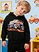 Klyatpxoen 3 4 T Toddler Boys' 2-Piece Set Soft Cotton Long-Sleeved Dinosaur Pattern Pullover Hoodie and Sweatpants Ideal for Autumn & Winter (Black,3-4T)