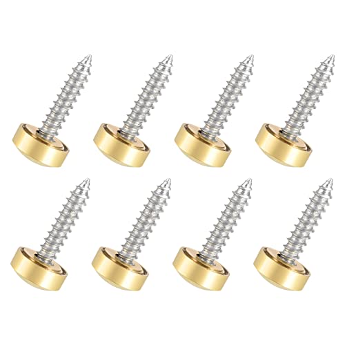 QUARKZMAN 10mm Miroir Vis Cache Vis x 8PCS Poli Or Décoratif Capuchons Couverture Attaches pour Décoratif Miroir et Signe Publicité Matériel, [Or]