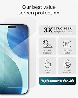 ZAGG Glass+ Screen Protector for iPhone 17-3X Stronger, Impact & Shatter Protection, Scratch & Smudge-Resistant iPhone Tempered Glass, InvisibleShield, Easy PerfectFit Install