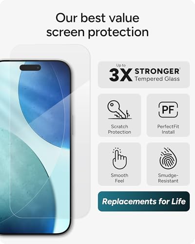 Image of ZAGG Glass+ Screen Protector for iPhone 17-3X Stronger, Impact & Shatter Protection, Scratch & Smudge-Resistant iPhone Tempered Glass, InvisibleShield, Easy PerfectFit Install