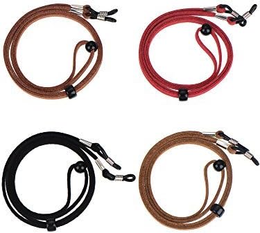 Mudder 4 Pieces Glasses Cord Eyewear Strap Eyeglass Chain with Cleaning Cloth