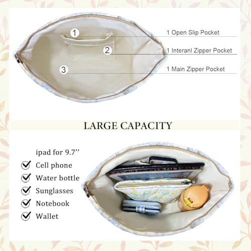 Image of Sunwel Fashion Top Zipper Floral Quilted Bag Small Tote Bag for Women