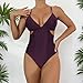 1 Piece Bathing Suits for Women Plus Size V Neck Crossback Cut Out Vacation White Swimsuit Men Fashion High Cut Cute One Piece Swimsuit for Women Tummy Control Athletic Outfits Wine XL
