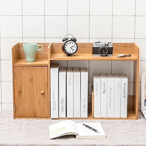 Bookshelf desktop small bookcase estantería librería con puerta para organizar oficina 5