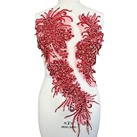 Handgefertigte Strass-Spitzen Applikation – Große Mieder-Dekoration Zum Aufnähen (45x80 Cm)