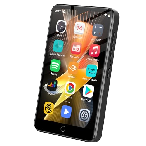 Image of 144GB MP3 Player with Bluetooth & WiFi, Android OS, 4 inch HD Touch Screen, Portable Kids Music MP4 Player with Spotify, Amazon Music, Google Play, FM Radio, HiFi Sound, Built-in Speaker