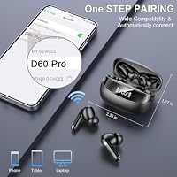 2026 Bluetooth Kopfhörer, Kopfhörer Kabellos Bluetooth 5.4 HiFi Stereo, Ohrhörer mit LED Anzeige, 50 Std Spielzeit In Ear Kopfhörer mit 6 ENC Noise Cancelling Mics, IP7 Wasserdicht Kabellose Kopfhörer – Ansicht 4