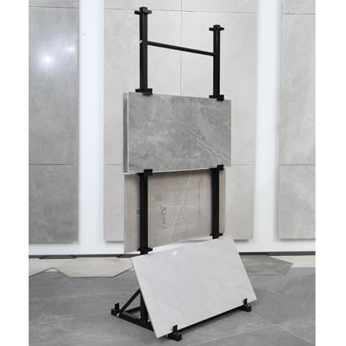 Présentoir de sol pour carrelage et bois noir double face pour showroom