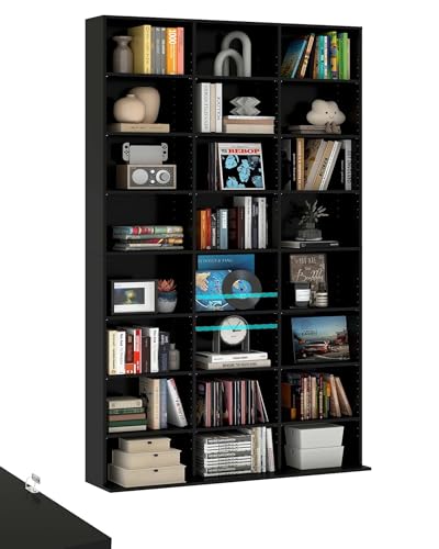 Amveya Estanteria Libros, Libreria Estanteria Estrecha Salon, Estanterias para Libros Salon, Estantería Estrecha, Estante Livros con Espacios Abiertos de Diferentes tamaños