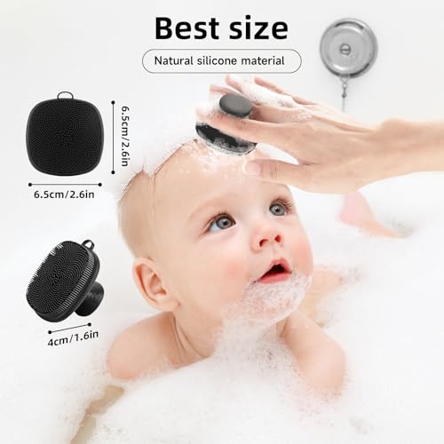 Image of Premium Silicone Face Scrubber Handheld Facial Cleansing Brush Skin Care Tools Body Scrubber Waterproof Face Brushes for Men Women Exfoliating, Black