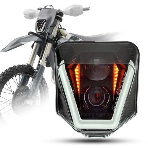 bamotoop Motorrad LED Scheinwerfer E-geprüft mit Blinker Tagfahrlicht Kompatibel mit Husqvarna 2024 701 Enduro 701 SuperMoto FE250 FE350 FE450 FE501 FE501S TE150 TE250i TE300i
