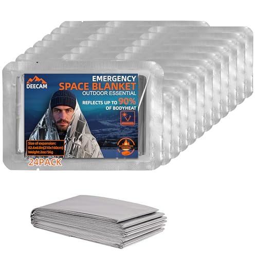 Couverture d'urgence imperméable Deecam lot de 24 pour la survie - 2
