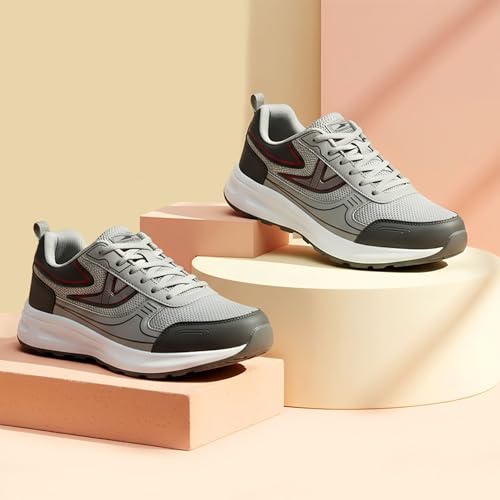 Image of BRUTON Men's Sneakers | Stylish Casual Lace-Up Shoes | Lightweight Cushioned Fashion Sneakers for Walking, Travel & Everyday Wear