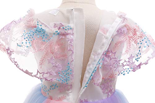 Weileenice Flower Girls Wedding Dress Bridesmaid A-Line Princess Pageant Photo Shoot Prom Holiday Party Tulle Dresses 6