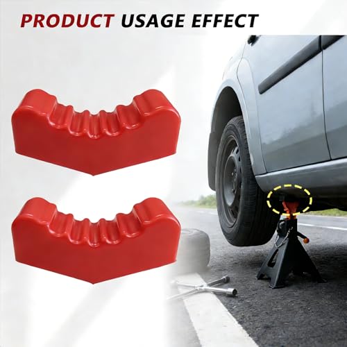 Image of AUTOXBERT 2Pcs Jack Stand Rubber Pad Universal Red Car Lift Pads Adapter Repair Tool 6 Ton Frame Rail Jacking Stand Pinch Support Protector (Pack of 4)