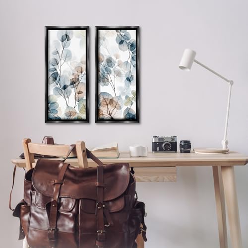 'Elegant Abstract Botanical Plant Leaves'| 2pc Floating Frame Art Set 2 by Stupell Industries - Used condition - Image 2