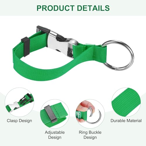 Image of M METERXITY 2-Pack Add A Bag Luggage Strap, Adjustable Suitcase Belt for Connecting Luggage /Backpack /Jacket, Carry Strap with Ring Buckle [Green]
