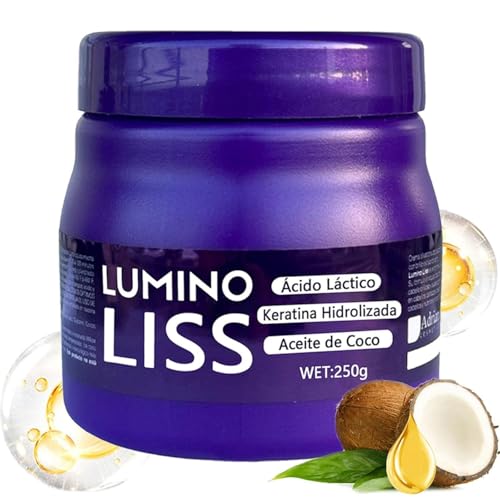 Lumino Liss Alisado, Luminoliss Sin Formol 250 g, crema alisadora para el cabello liso y sedoso sin encrespamiento con brillo prolongado, repara y nutre el cabello de forma profunda, visiblemente