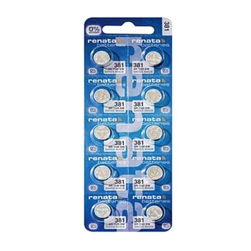 Renata 381 SR1120SW pilas relojes 1.55V plata óxido 10 pzas