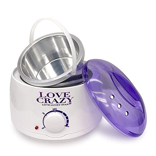 LOVECRAZY - Calentador de Cera Eléctrico para Depilación Profesional 500ml, Color Blanco Cover