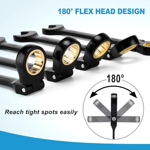 CaeeKee 26-Piece Flex-Head Ratcheting Wrench Set