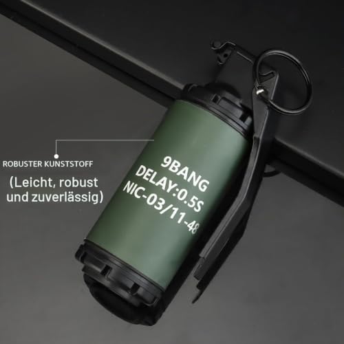Gunyoo Airsoft Granate Spielzeug Plastik CS Handgranate Modell Tactical Gear Zubehör für Cosplay Film Requisiten Outdoor 14+ (9-BANG)