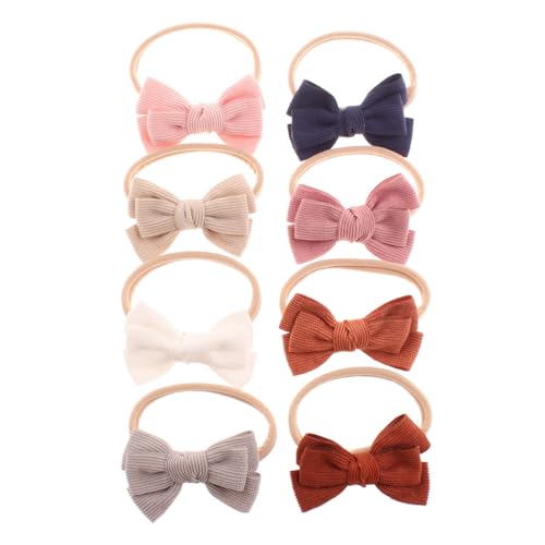 8 Pack Baby Nylon Headbands Hairbands Hair Bows Hair Accessories for Baby Girls Newborn Infant Toddlers Kids