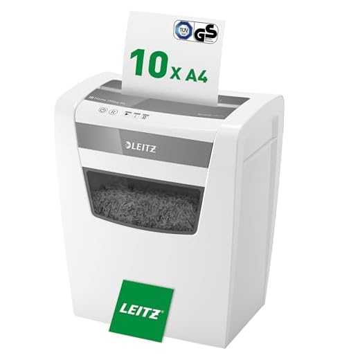 Leitz IQ, Distruggidocumenti Home Office P4, 12-10 Fogli A4 (70-80 gr/mq), Taglio a frammento, Sicurezza P4, Capacità 23 litri, Tecnologia Anti-Inceppamento e Touch-Control - 80090000