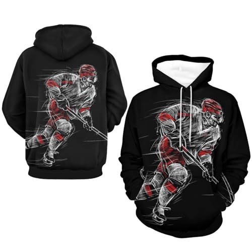 Sweat à capuche hockey sur glace unisexe UMENG - Pull noir taille S - 7