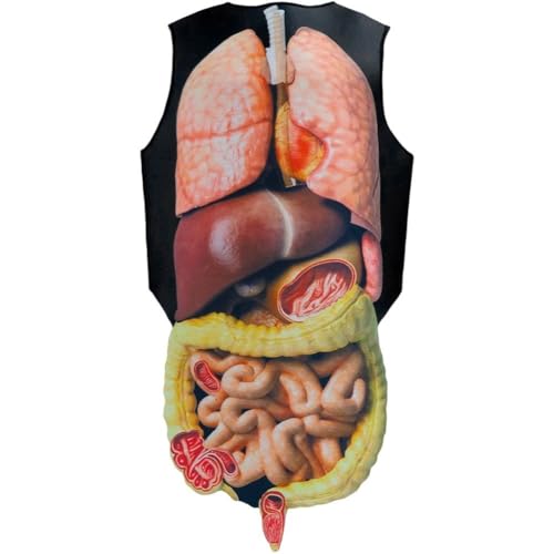 Uzztfa Costume di Halloween con Organo Interno E Anatomia del Corpo, Costume Realistico per Cosplay di Organi, Tuta Gioco di Ruolo Horror, Costume di Halloween per Adulti E Bambini.