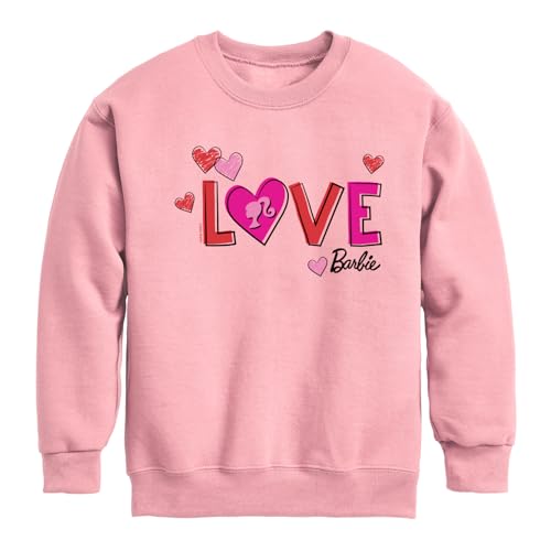 Barbie - Patterned Love - Toddler And Youth Crewneck Fleece Sweatshirt