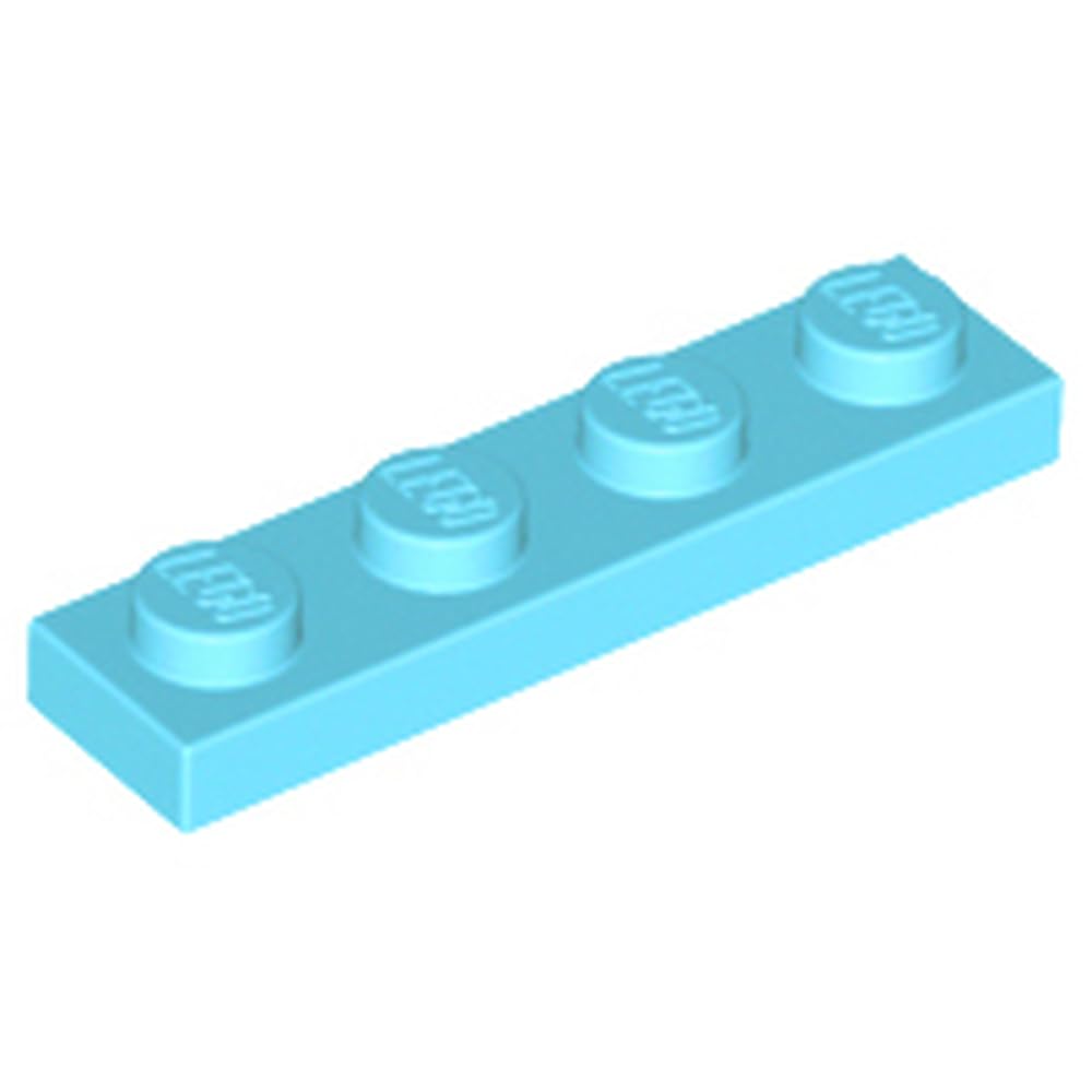 LEGO Plate 1x4, Building Brick Part 3710, Part 3710, Choose Your Colour (Medium Azure, 10, Bricks) โ image 1