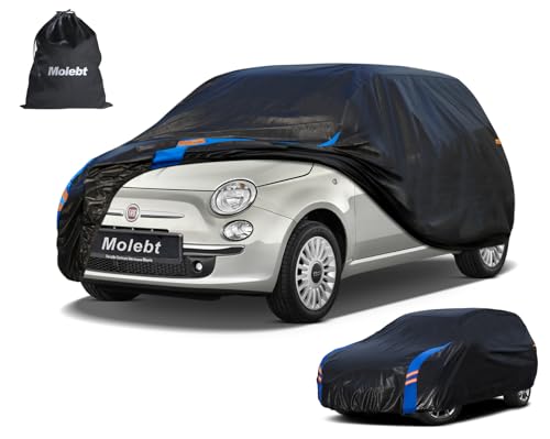 Image of Custom Fit Car Cover for Fiat 500 /500C /500E Hatchback (2007-2026), Upgraded Seamless Waterproof All Weather Outdoor Auto Cover, Scratch-Resistant UV /Snow /Rain Protection