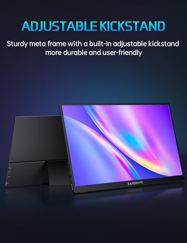 Image of CAPERAVE 17.3 inch Portable Monitor 4K, 500 Nits 3840 * 2160p 100% Adobe RGB Travel Monitor with Bulit-in Kickstand & Speakers, Portable Computer Monitor, External Monitors for Laptop PC Xbox Switch PS4 /5