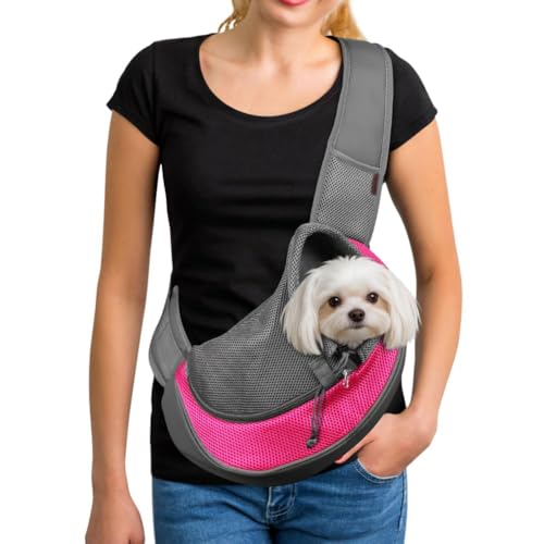 YUDODO Pet Sling Carrier for 2-5 lbs Small Dogs & Cats – Hands-Free Puppy Carrier with...