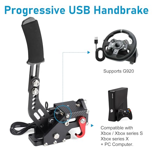 Image of CNSPEED Upgrade 2-in-1 64 Bit USB Handbrake for G920 Compatible with Xbox /Xbox series S /Xbox series X + PC Computer System for Simulated Racing Games with Non-Contact Plus Hall Sensor