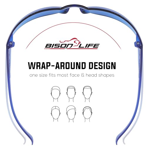 Image of BISON LIFE Clear Safety Glasses - ANSI Z87.1 Certified Scratch & Impact Resistant Eye Protection Goggles for Men & Women