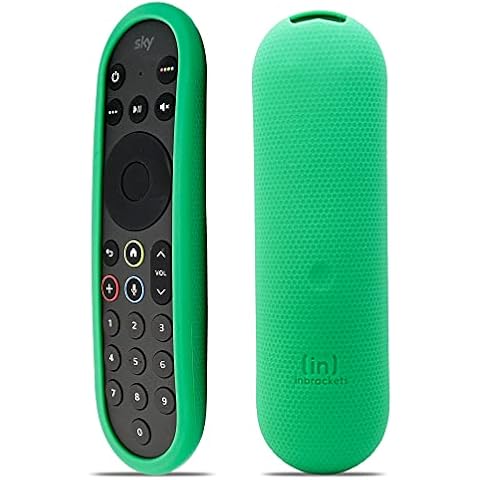 Sky Glass Remote Cover Protective Case by Inbrackets - Shockproof Cover Case Skin for Sky Glass Remote Control - Anti-Slip - Premium Durable Silicone Honeycomb Texture GREEN Cover