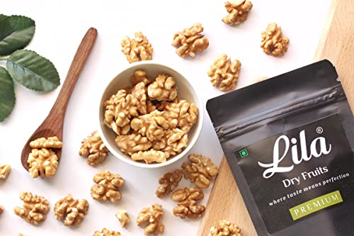 Image of LILA DRY FRUITS 100% Natural Raw Walnut Kernels 4pcs & 2pc. Mix Value Pack | Premium Akrot Giri | High in Protein & Iron | Low Calorie Nut | Dry Fruit 900gm