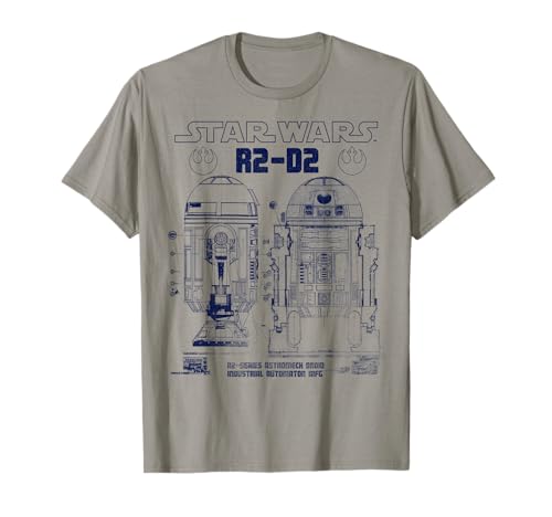 T-shirt R2-D2 Star Wars en coton respirant imprimé schéma technique