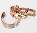 Touchstone Copper magnetic bracelet Tibetan style. Hand forged with solid and high gauge pure copper. Set of 3 different designs with 3 metal shades.